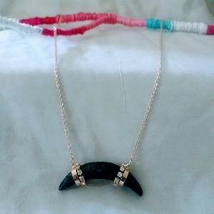 Black stone horn with Rhinestones